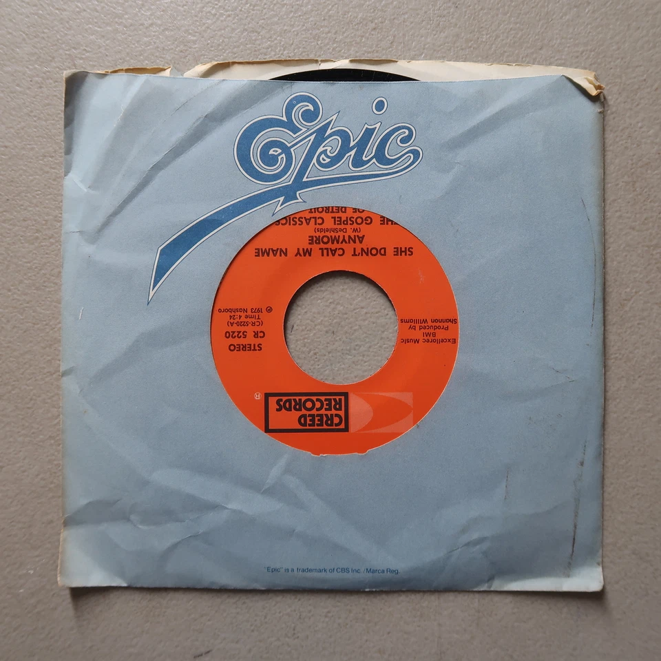 GOSPEL CLASSICS OF DETROIT SHE DON'T CALL MY NAME ANYMOR VINYL 45 CREED VG 14-34 Foto 1 de 3