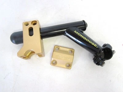Mongoose Stem Handlebar Bike Quill Bicycle 25.4 Gold & Black Integrity - Image 1 of 4