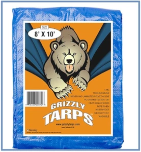 B-Air Grizzly Tarps Large Multi-Purpose Waterproof Tarp Poly Cover 5 Mil 8x10 Ft - Picture 1 of 5