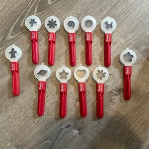 SIZZIX Paddle Punches LOT of 11 Dog Heart Boy Doll Star Splat Swirl Leaf Circle - Picture 1 of 11