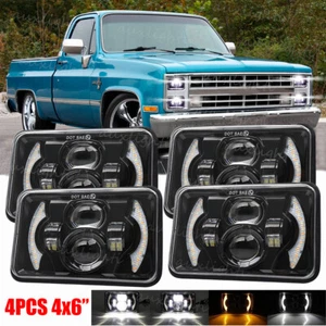 4X 4X6“ LED Headlights For Chevy C10 Pickup 1980 1981 1982 1983 1984 1986 Truck - Picture 1 of 12