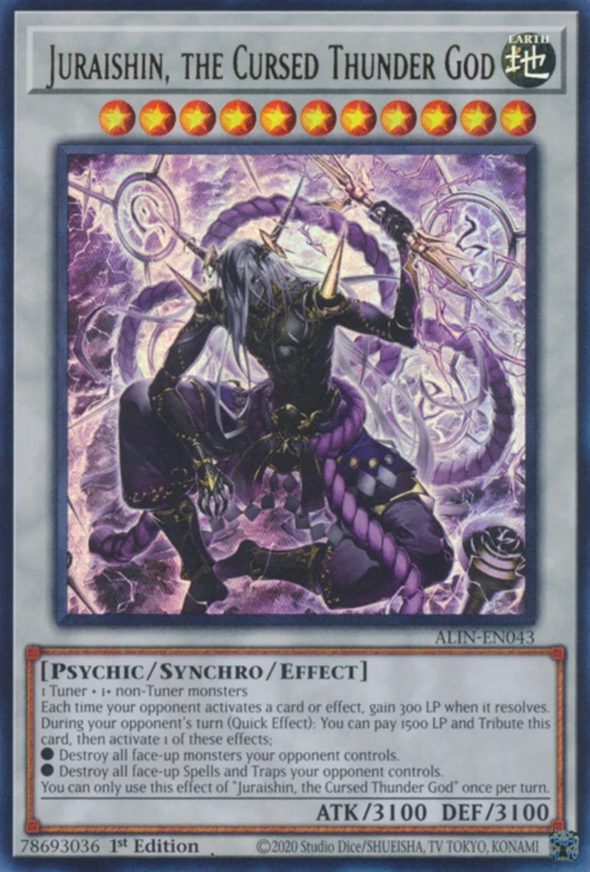 1X NM Juraishin, the Cursed Thunder God - ALIN-EN043 - Ultra Rare 1st Edition — 第 1/1 张图片