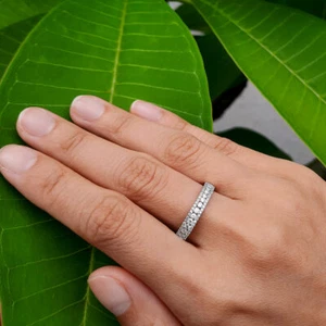 0.45 tctw Natural White Diamonds in White Gold Band Ring Affordable Fine Jewelry - Picture 1 of 12