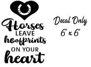 Horses leave hoofprints on you heart decal sticker for DIY 8" glass block tile - Picture 1 of 1