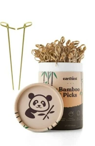 Cocktail Pick Food Appetizer Toothpick 4 inch Bamboo Fruit Toothpick 100 Pack - Picture 1 of 3