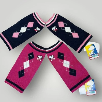 Conjunto de 2 pares de calcetines de punto de mezcla de lana Peanuts calentadores de piernas de pantorrilla talla única rosa azul marino Foto 1 de 4