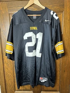 Vintage Nike Team Iowa Hawkeyes #21 schwarz Fußball Trikot 2XL genäht - Bild 1 von 4