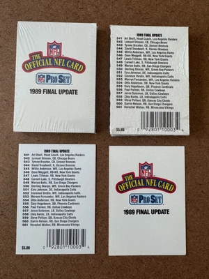 1989 Pro Set NFL Final Update HOF Sterling Sharpe RC Marion Butts COMPLETE SET - Image 1 of 4