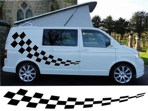 VAN CHEQUERS KIT 2 CAMPERVAN GRAPHICS DECALS STICKERS VITO TRANSIT SPRINTER - Picture 1 of 2