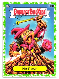 Nat Rat 2022 Garbage Pail Kids Pied Piper Parody Sticker Green - Picture 1 of 2