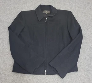 Chaqueta Express Mujer 7/8 Negra Lana Cremallera Frontal Forrada Cuello Abrigo Corto - Imagen 1 de 17