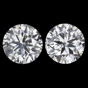 PAR DE PENDIENTES DE DIAMANTE NATURAL DE 2,42 QUILATES REDONDOS DE CORTE BRILLANTE DE 2,42 QUILATES - Imagen 1 de 1