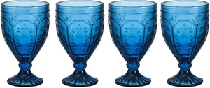 Fitz and Floyd Trestle Glassware Ornate Goblets, 4 Count (Pack of 1), Indigo - Picture 1 of 9