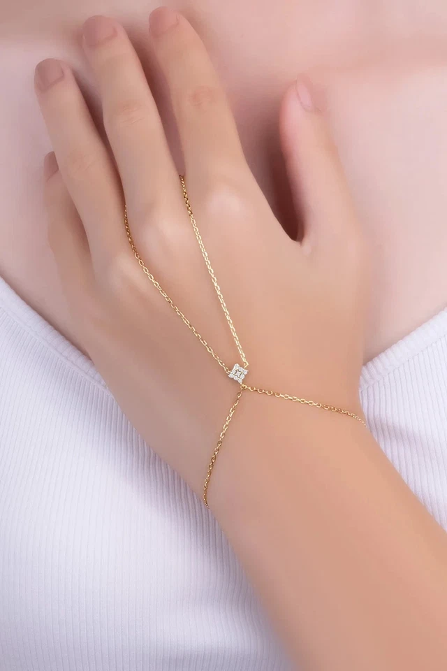 18K золото Nirvana вручную цепочка браслет 20 см ювелирных изделий лодыжки моды роскошь - Изображение 1 из 4