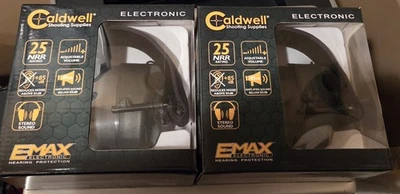 2 Pk Caldwell E-MAX LOW PROFILE Electronic Hearing Protection firearm protection - Image 1 of 4
