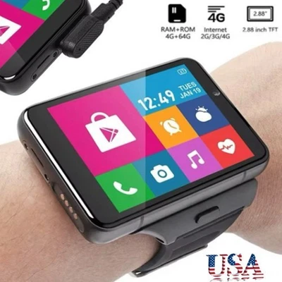 2.88" Large Touch Screen 4G Smart Watch Android/iOS WIFI GPS 4+64GB Wristwatch - Image 1 of 4