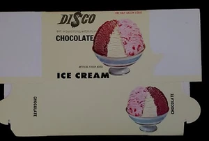 Vintage Di$co Half Gallon Chocolate Ice Cream Container Carton - Picture 1 of 4