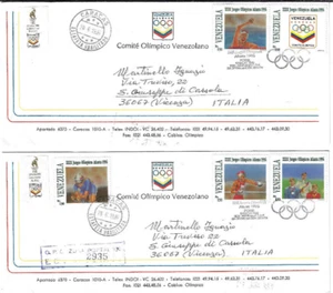 Venezuela: 1996; Scott 1526, set olympic in 2 FDC circulated, used, EBV1351 - Picture 1 of 2