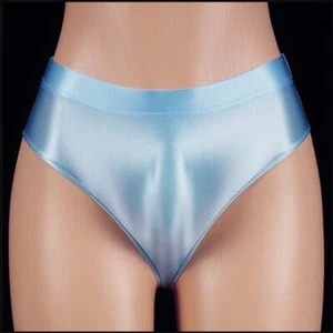 Men Women Oil Low Rise Underwear Elastic Waist Brief Stretch Underpants Workout - Picture 1 of 21