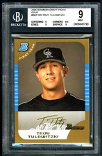 TROY TULOWITZKI~2005 BOWMAN DRAFT PICKS "GOLD" BGS-9 MINT ROOKIE RC CARD #BDP105