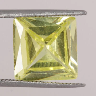 Yellow Cubic Zirconia 8.15CT Princess Facet Cut Loose Gemstone Rings For Women - Image 1 of 4