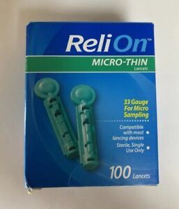 ReliOn 33G Micro-Thin Lancets, 100-ct 02/2024