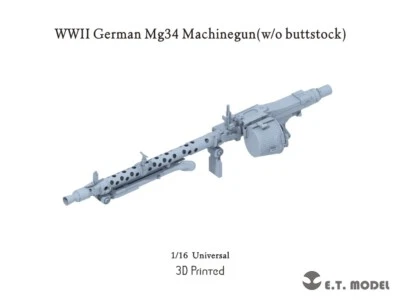 ET model 1:16 P16-004 WWII German Mg34 Machinegun(w/o buttstock) 3D Printed - Image 1 of 4