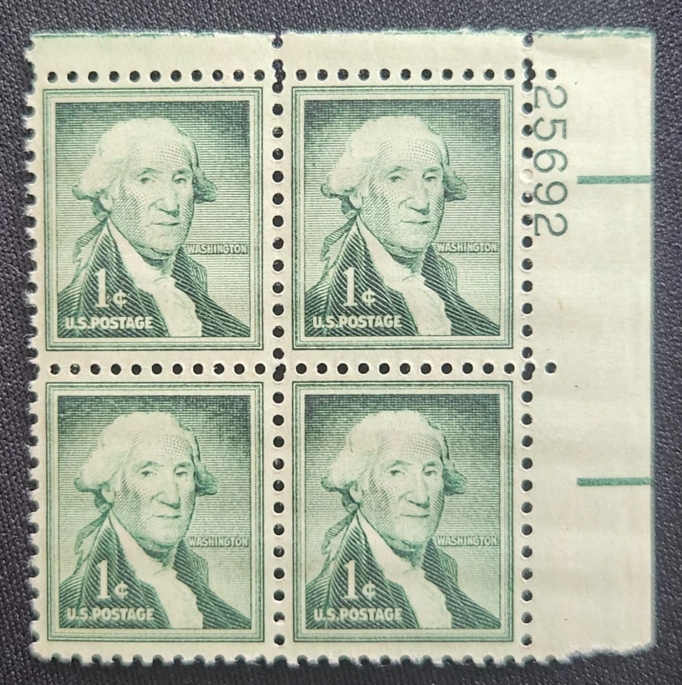 US Scott 1031 - George Washington - MNH - 1954 Issue - Plate Block of 4 - Image 1 of 1