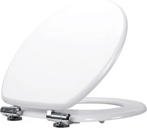 MS 2024 Luxury WHITE MDF UNIVERSAL BATHROOM WC TOILET SEAT EASY FIT UK FITTINGS