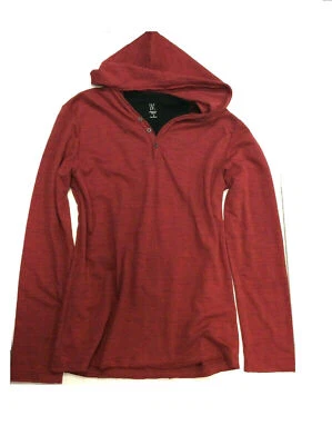 INC International Concepts INC Men's Long Sleeve Hooded T-Shirt Red  size S - Image 1 of 2