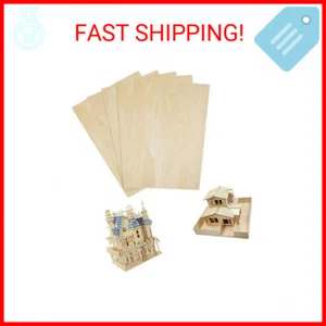 Basswood Sheets Unfinished Plywood for Crafts - 5 PCS 1/16 x 8 x 12Inch Thin Woo - Picture 1 of 2