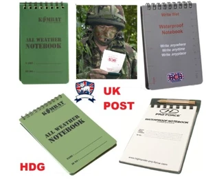 WATERPROOF NOTEBOOK NOTEPAD COVER KOMBAT UK BCB ARMY DESIGN TA CADET SCOUT DofE - Picture 1 of 17
