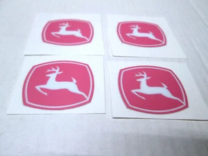 S@LE 2 PAIR 1-3/8" VINYL PEEL-N-STICK JOHN DEERE TRACTOR TRUCK FARM TOY DECALS - Picture 1 of 4