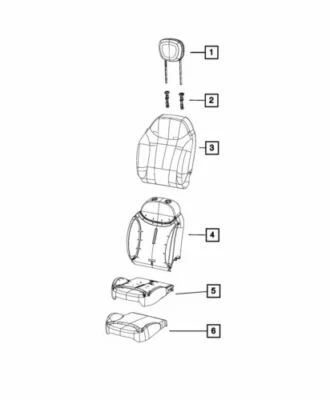 Genuine Mopar 2014 Fiat 500L Interior Seat Cushion Cover Front Right 68212253AA — 第 1/3 张图片