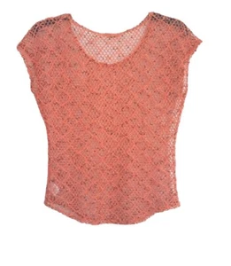 Maurices Pullover Top Sz M Coral Polyester/Cotton Made in USA Pre-owned - Picture 1 of 5