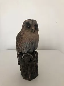 Vintage Hard Resin Weird & Creepy Looking Owl Bird Statue Figurine Ornament - Picture 1 of 12