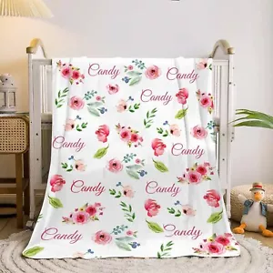 Customized Baby Blankets for Boys/Girls Name Personalized Newborn Baby Blankets - Afbeelding 1 van 27