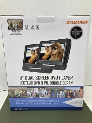 Sylvania 9" Dual Screen Dvd Player SDVD9957-E LCD SCREENS Movies On The Go - Image 1 of 4