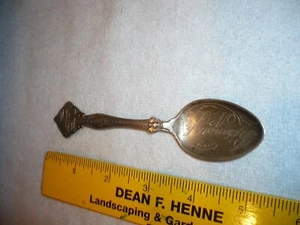 sterling silver swastika good luck spoon bismarck new york souvenir - Picture 1 of 6