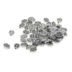 50 Pieces Alloy Oval Spacer Beads - Picture 1 of 7