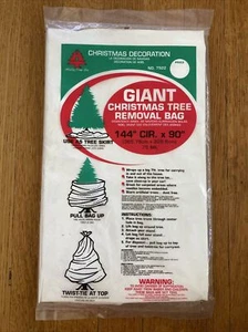 Giant Christmas Tree Removal Bag Tree Skirt Storage 144x90 White Plastic - Picture 1 of 3