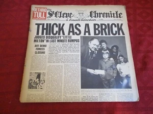 LP JETHRO TULL ThickAs A Brick 1st/p CHRYSALIS 6307502 GER NEWSPAPER GIMMIXCOVER - Picture 1 of 8