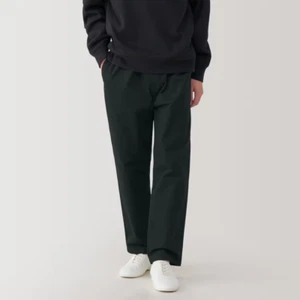 MUJI Mens 100% Cotton Washed Easy Pants Black FedEx - Picture 1 of 9