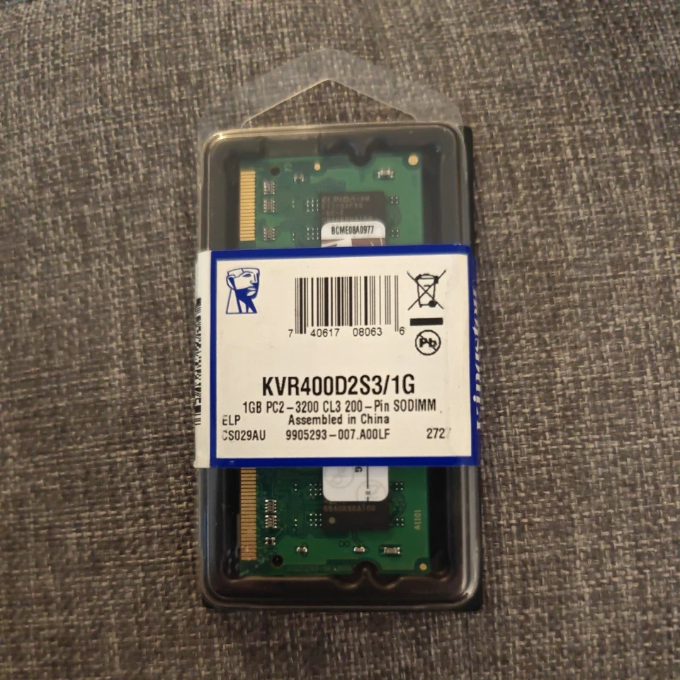 KINGSTON KVR400D2S3/1G DDR2 SODIMM 200 PIN - 400mhz - laptop ram memory stick  - Image 1 of 2