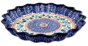 Polish Pottery 10" diameter Quiche Scalloped Pie Dish from Zaklady Boleslawiec - Picture 1 of 4