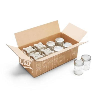 Tarros transparentes de vidrio Ball 8 | 16 oz. | con tapas y bandas | Pinta  Foto 1 de 4