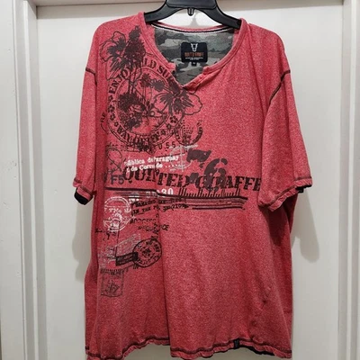  Quilted Giraffe Red Mens Sz 5x Graphic Short Sleeve T-Shirt  - Image 1 of 4