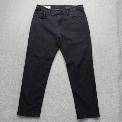 Pantalones de mezclilla elásticos de pierna recta flexibles suaves negros grises Gap Jeans para hombre 36x30 Foto 1 de 4