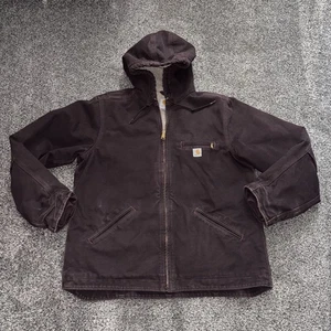 Women’s Hooded Carhartt Jacket Plum Purple Sherpa Lined WJ141 DWN L 12/14 - Picture 1 of 15