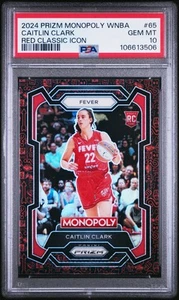 Panini Prizm Monopoly Wnba #65 2024 Caitlin Clark rojo icono clásico PSA 10 - Imagen 1 de 2